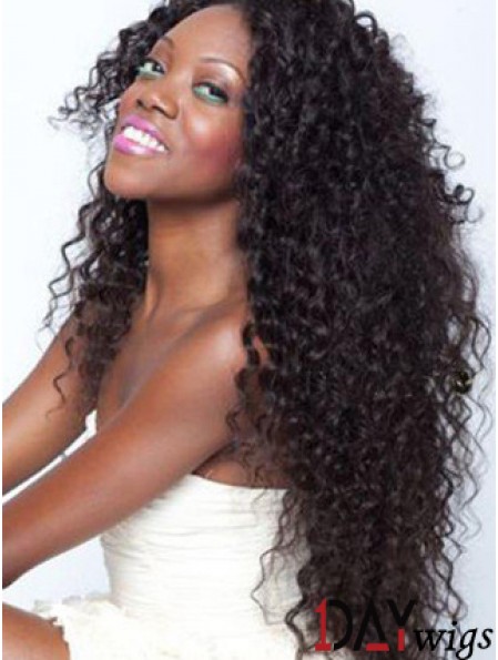 African American Lace Wigs Remy Real Long Length Kinky Style