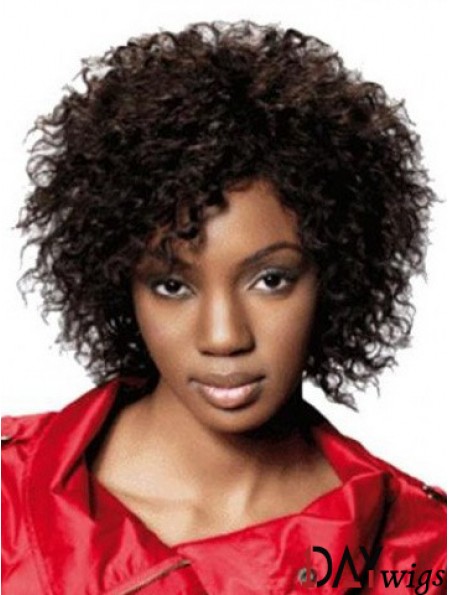 Chin Length Brown Kinky Classic Fashion African American Wigs