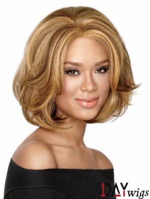 Chin Length Wavy Capless Blonde Durable Bob Wigs