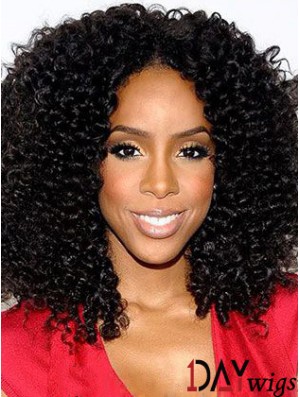 Designed 16 inch Shoulder Length Kinky Wigs For Black Women