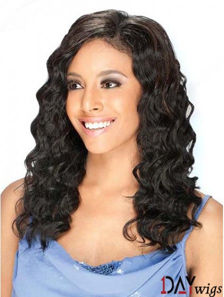 Brazilian Real Hair Lace Front Wigs Black Color Long Length