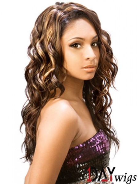 Long Brown Wavy Without Bangs Incredible African American Wigs