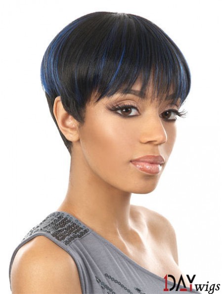 Cropped Black Straight Boycuts New African American Wigs