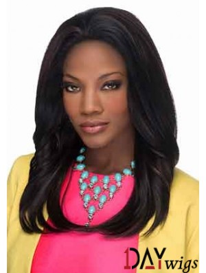 Fashion Black Long Layered Straight Glueless Lace Front Wigs