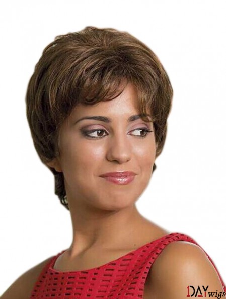 Remy Real Layerd Full Lace Short Wavy African American Real Hair Wigs
