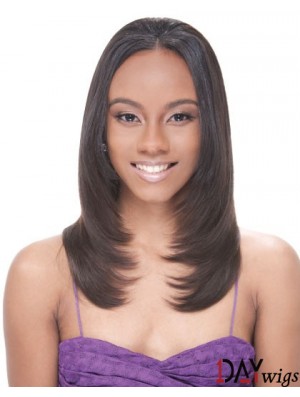 Long Brown Straight Without Bangs Suitable African American Wigs