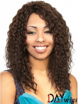 Long Brown Wavy With Bangs Beautiful African American Wigs