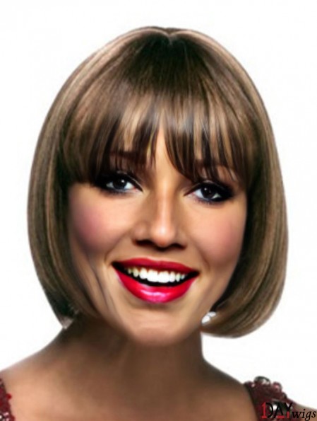 Short Blonde Straight Bobs Designed African American Wigs