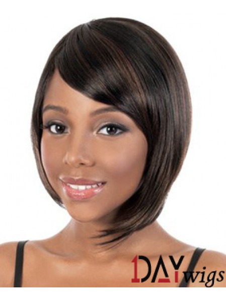 Chin Length Brown Straight Bobs Online African American Wigs