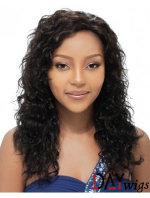 Long Black Curly Layered Natural African American Wigs