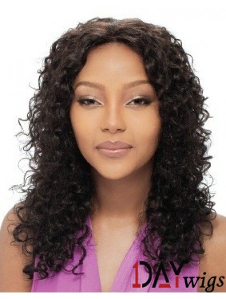 Long Black Curly Without Bangs Amazing African American Wigs