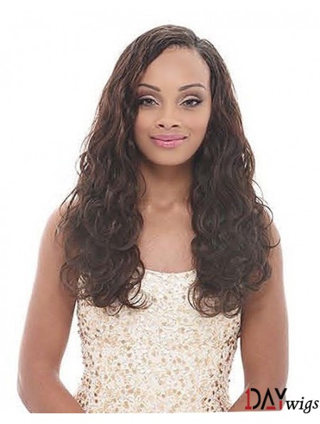 Long Brown Wavy Without Bangs Online African American Wigs