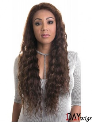 Wavy 22 inch Lace Front Brown African American Hairstyles