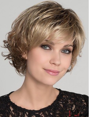 Blonde Ideal Wavy Short Synthetic Bob Wigs