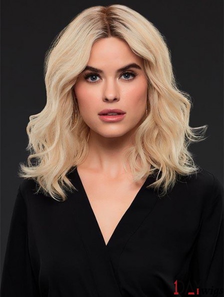 Layered 14 inch Shoulder Length Wavy Style Medium Wigs