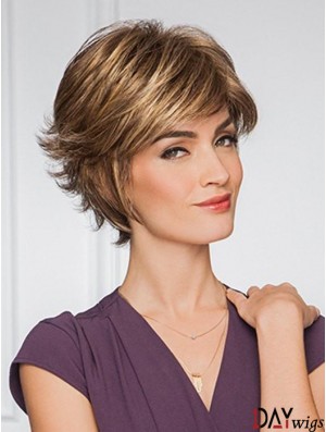 Layered Brown Wavy 6 inch Short Synthetic Wigs