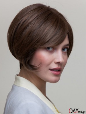 8 inch Short Brown Straight Natural Bob Wigs