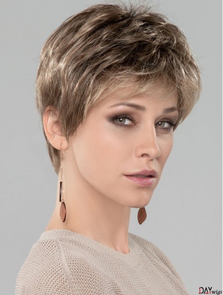 Blonde 4 inch Boycuts Cropped Discount Monofilament Wigs