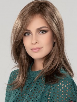 Straight Shoulder Length 14 inch Brown 100% Hand-tied Wigs