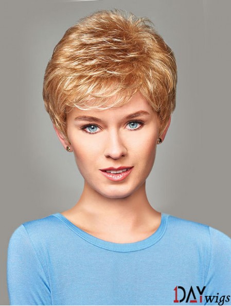 Buy Synthetic With Capless Short Length Blonde Color