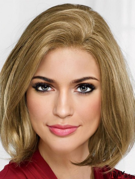 Blonde 12 inch Chin Length Straight Modern Bob Wigs For Women