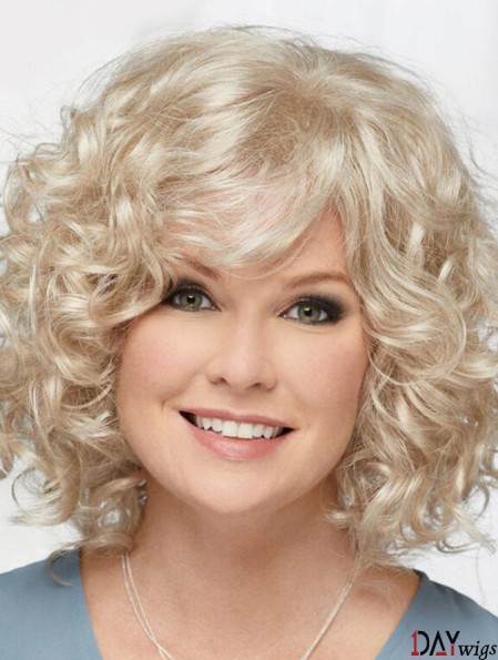 Curly Platinum Blonde Chin Length 12 inch Hairstyles Classic Wigs