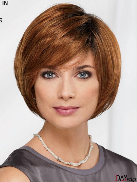 10 inch Chin Length Auburn Straight Comfortable Bob Wigs