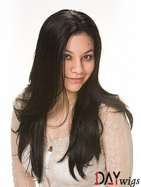 Synthetic Hair Wigs With Capless Black Color Straight Style