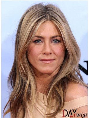 Long Wavy Without Bangs Lace Front Blonde Discount 20 inch Jennifer Aniston Wigs