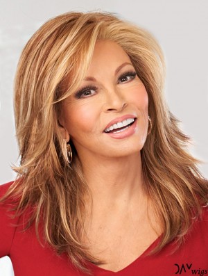 Monofilament Layered Long Brown Straight Good Synthetic Wigs