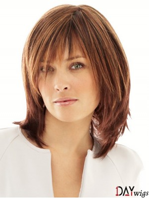 Synthetic Wigs Online UK With Monofilament Layered Cut Straight Style