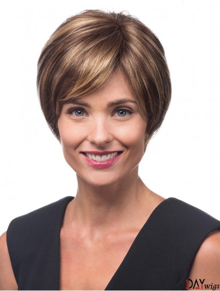 Short Straight Lace Front Layered 10 inch Popular Synthetic Wigs