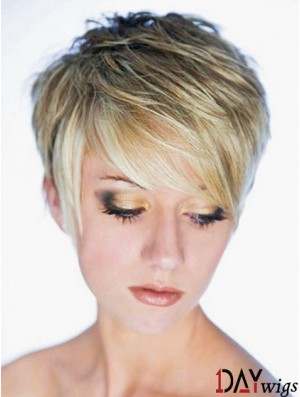 Best Synthetic Wig Boycuts Cropped Length Blonde Color