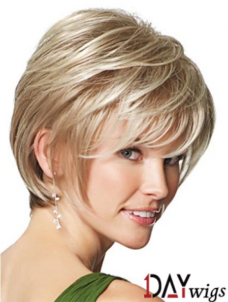 Synthetic Wigs UK Only Straight Style Short Length Blonde Color