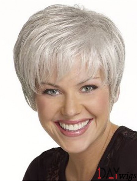 Gorgeous 6 inch Straight Grey Short Wigs