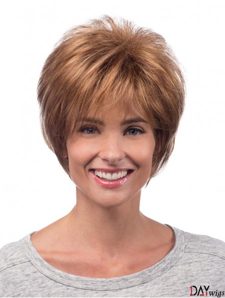 Hot Hair Synthetic Wigs Chin Length Straight Style Auburn Color