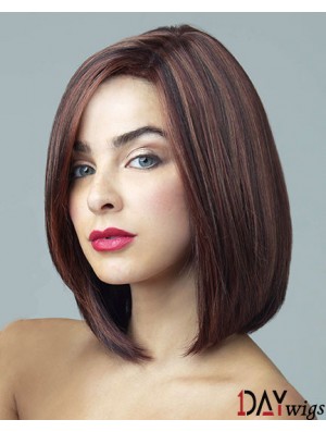 Synthetic Lace Front Wigs Auburn Color Straight Style Bobs Cut