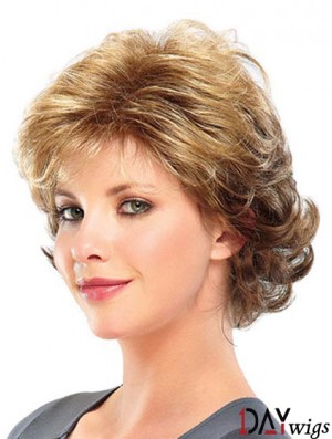 Curly Layered Short Great Blonde Synthetic Wigs