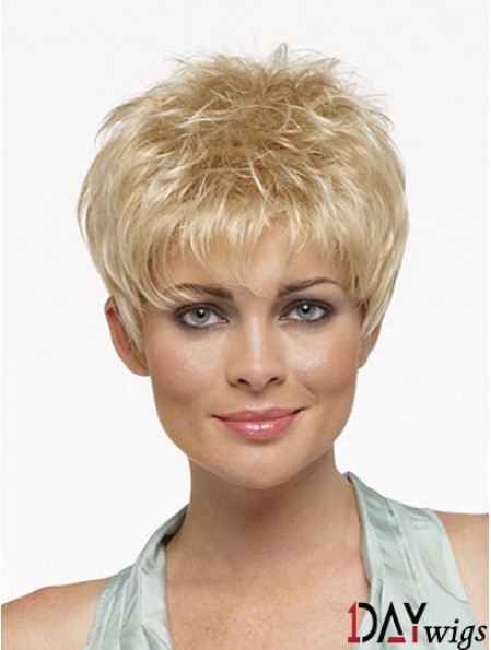 Cropped Boycuts Straight Blonde Online Synthetic Wigs