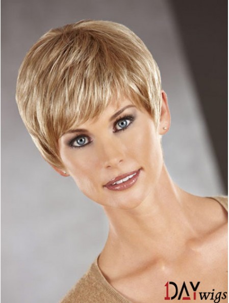Cropped Boycuts Straight Auburn Perfect Synthetic Wigs