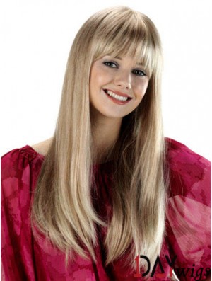 Long With Bangs Straight Blonde Fabulous Synthetic Wigs