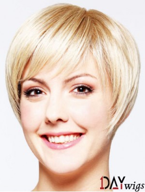 Hairstyles 8 inch Straight Blonde Layered Short Wigs