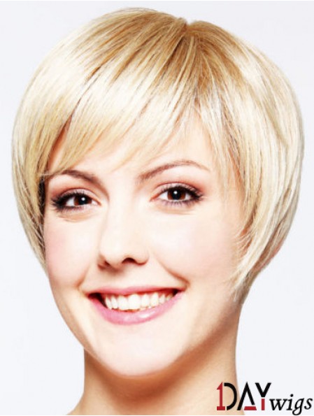 Hairstyles 8 inch Straight Blonde Layered Short Wigs