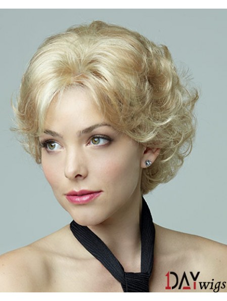 Bobs Short Blonde Curly Top Petite Wigs