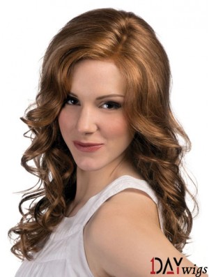 Curly Layered Long Brown Modern Lace Front Wigs