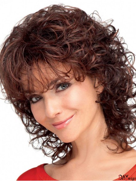 Curly Auburn Convenient Shoulder Length Classic Wigs