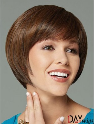 Short Bobs Straight Brown Top Synthetic Wigs
