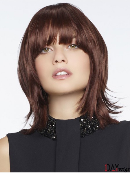 Synthetic Wigs Top Quality Remy Real Straight Style With Bangs
