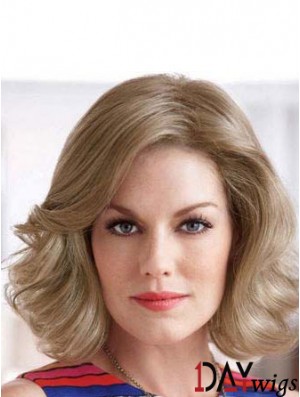 Wavy Blonde Hairstyles Chin Length Classic Wigs