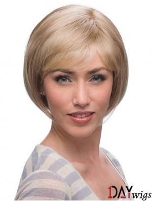 Chin Length Blonde Top 10 inch Straight Bob Wigs